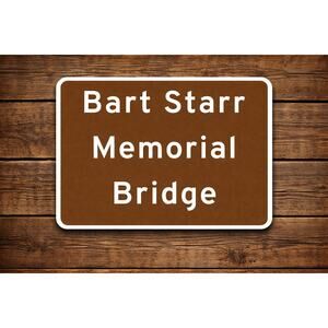 BART STARR Memorial Bridge Road Sign Green Bay Wisconsin Football